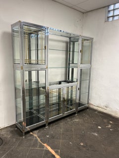 Vintage Modular Chrome and Brass Modular Display Case