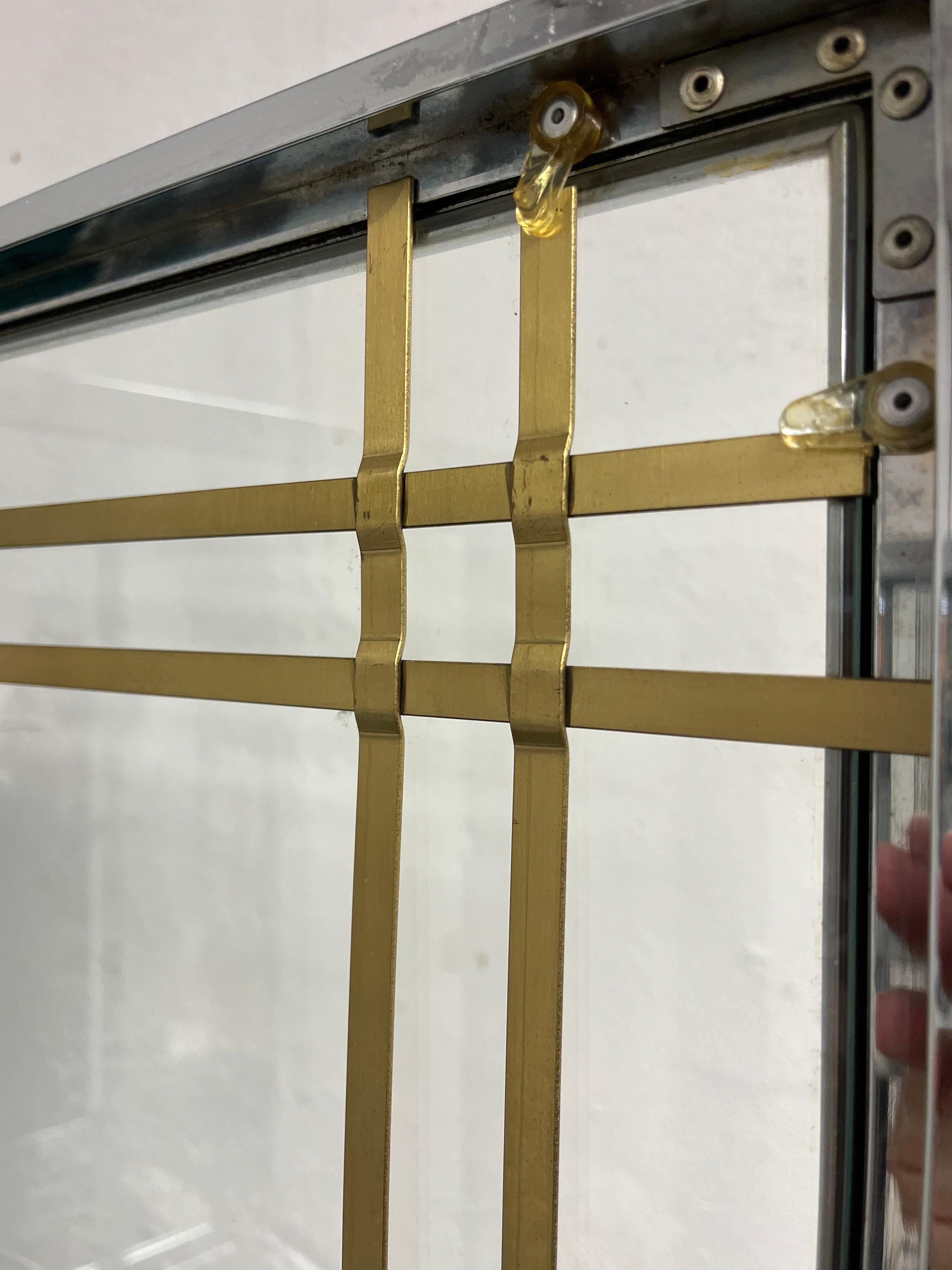 American Vintage Modular Chrome and Brass Modular Display Case For Sale