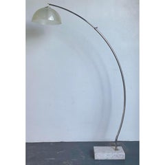 Vintage Chrome and Glass Arc Lamp