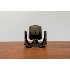 Vintage Chrome and Glass Candle Holder by Ceasar Stoffi & Fritz Nagel, 1960s