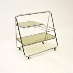 Vintage Chrome and Glass Drinks Trolley
