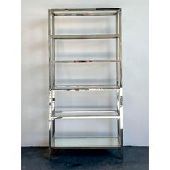 Vintage Chrome and Glass Etagere