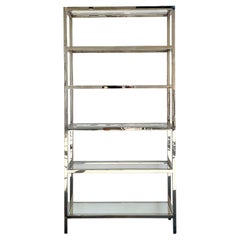 Vintage Chrome and Glass Etagere