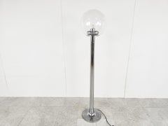 Vintage Chrome and Glass Floor Lamp, 1970s