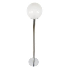 Lampadaire vintage en chrome et verre, années 1970