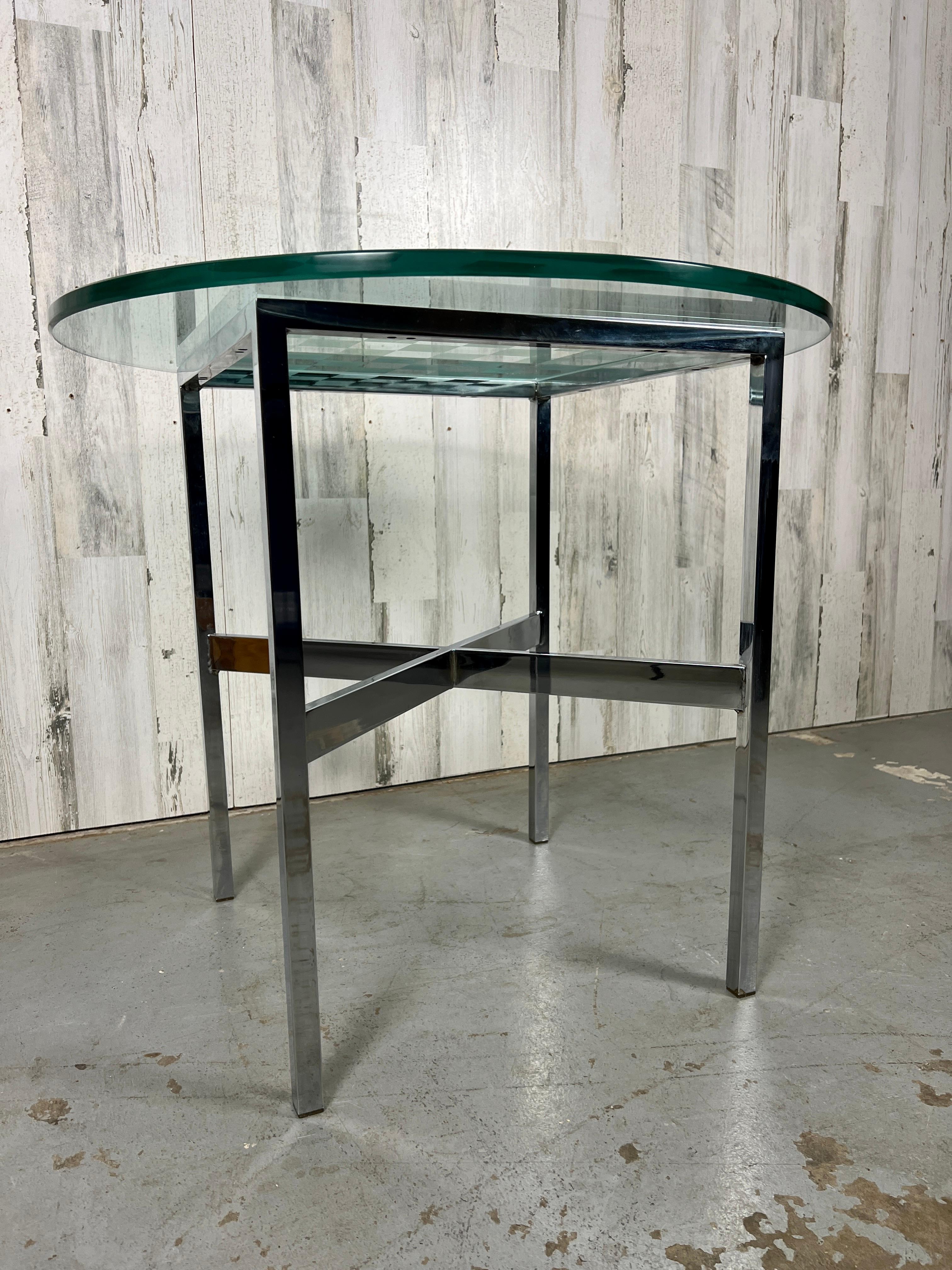 Vintage Chrome and Glass Game Table For Sale 3