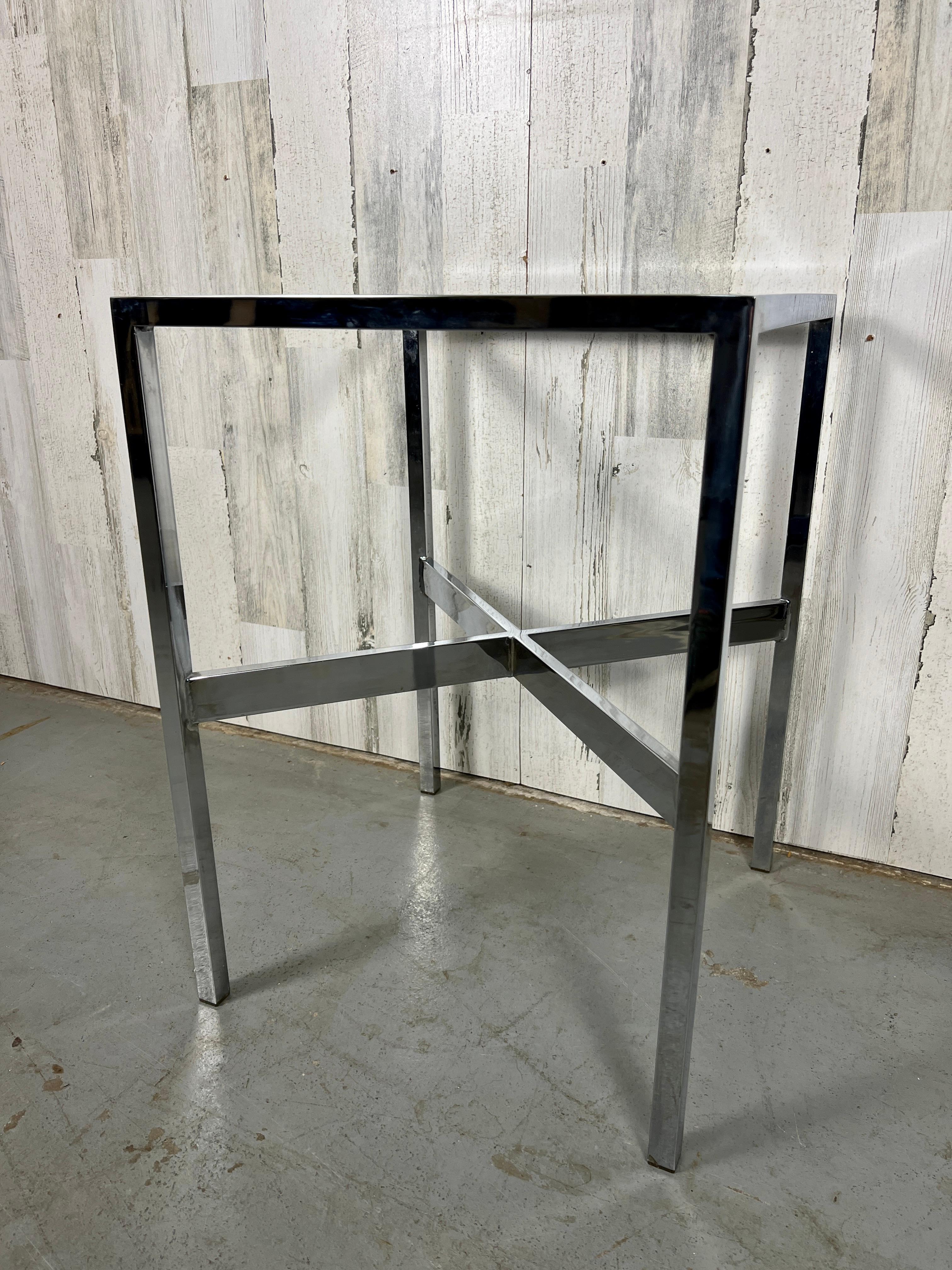 Vintage Chrome and Glass Game Table For Sale 5