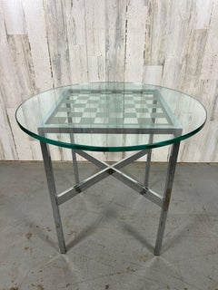 Vintage Chrome and Glass Game Table