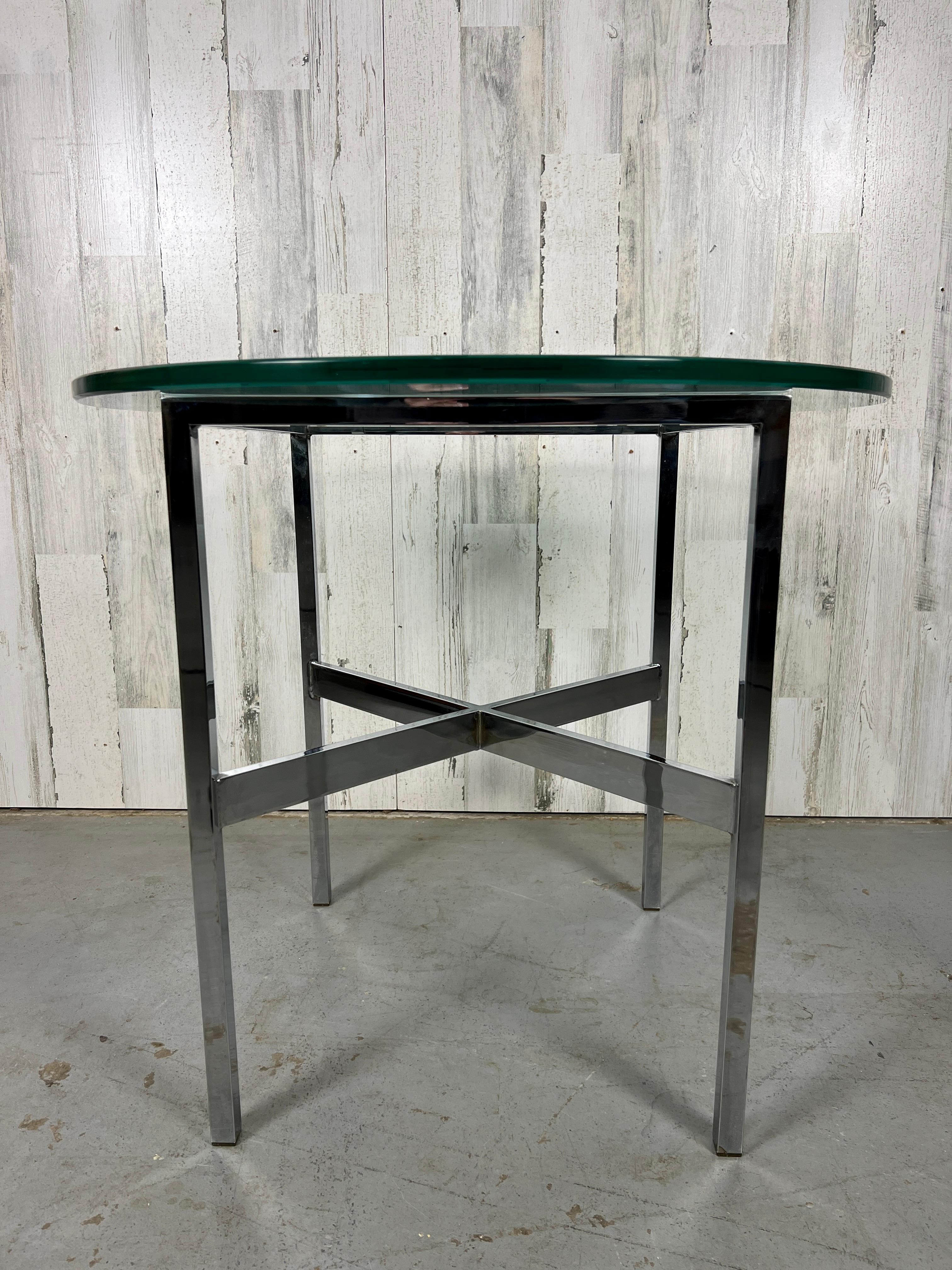 Table de jeu vintage en chrome et verre en vente 1