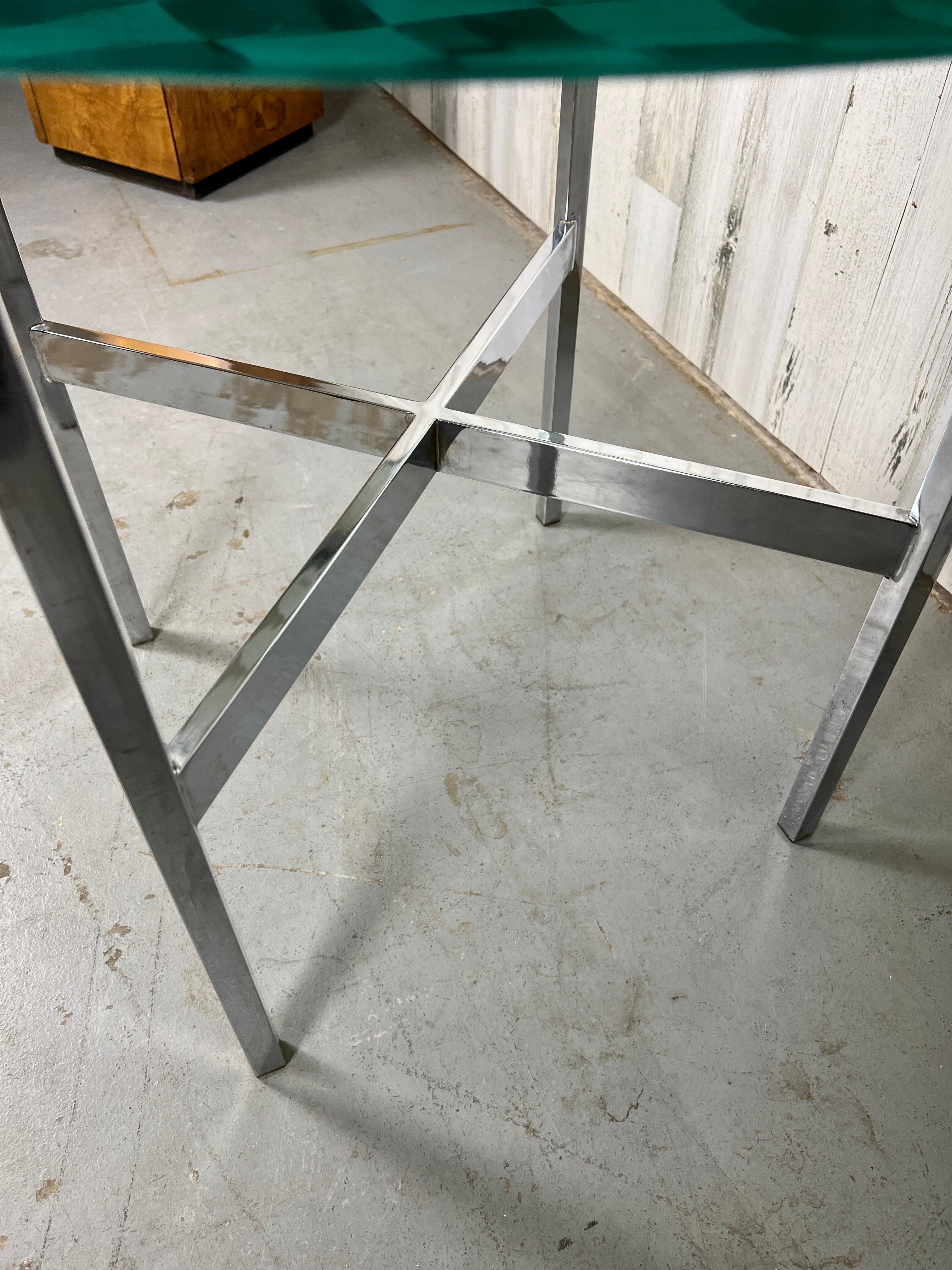 Vintage Chrome and Glass Game Table For Sale 1