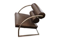 Vintage Chrome and Leather Armchair, 1930s