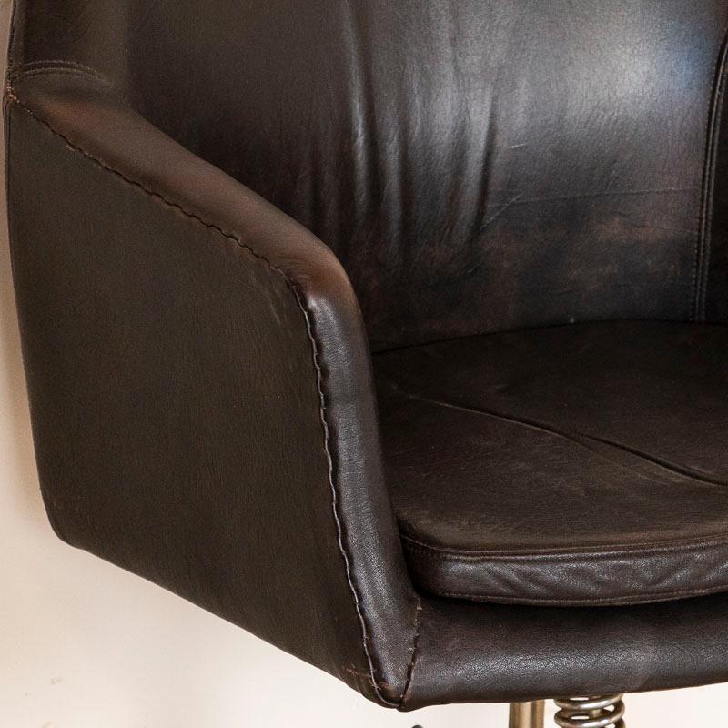 20th Century Vintage Chrome and Leather Office Chair