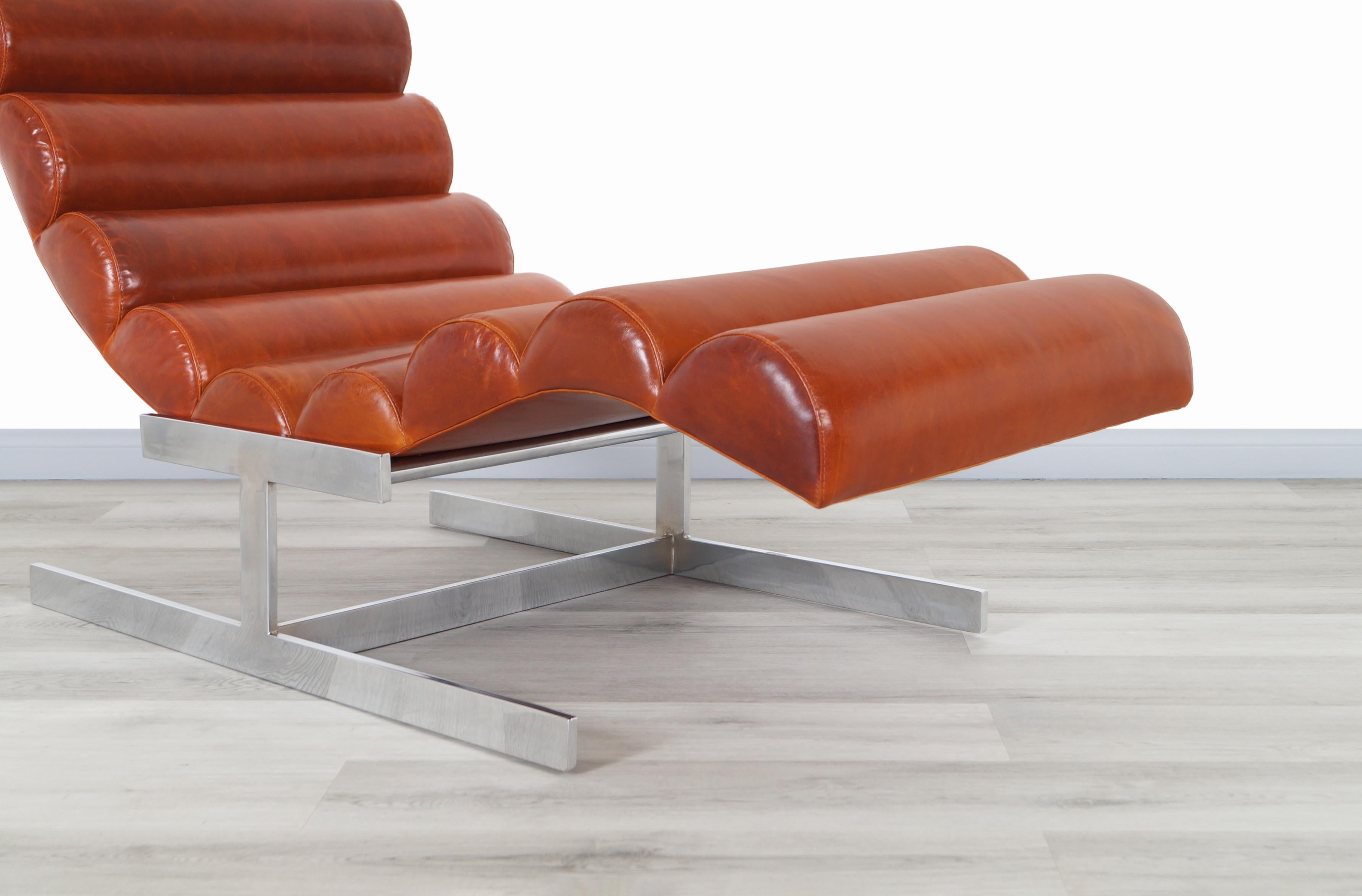 Mid-Century Modern Vintage Chrome and Leather 