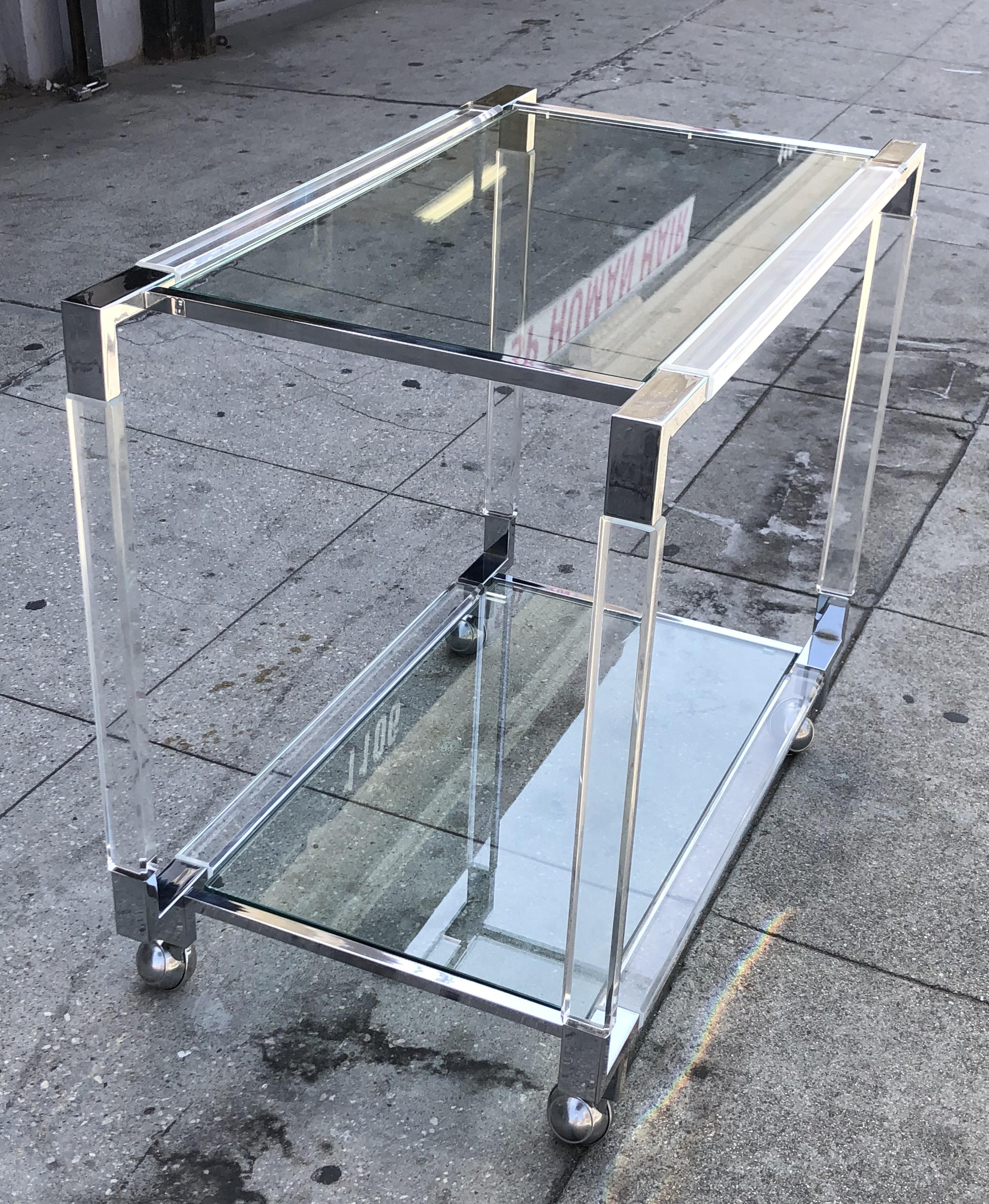 vintage chrome bar cart