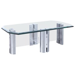 Vintage Chrome and Lucite Coffee Table