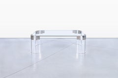 Vintage Chrome and Lucite “Waterfall” Coffee Table by Charles Hollis Jones