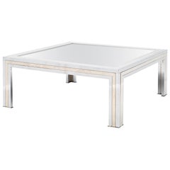Vintage Chrome and Mirror French Coffee Table