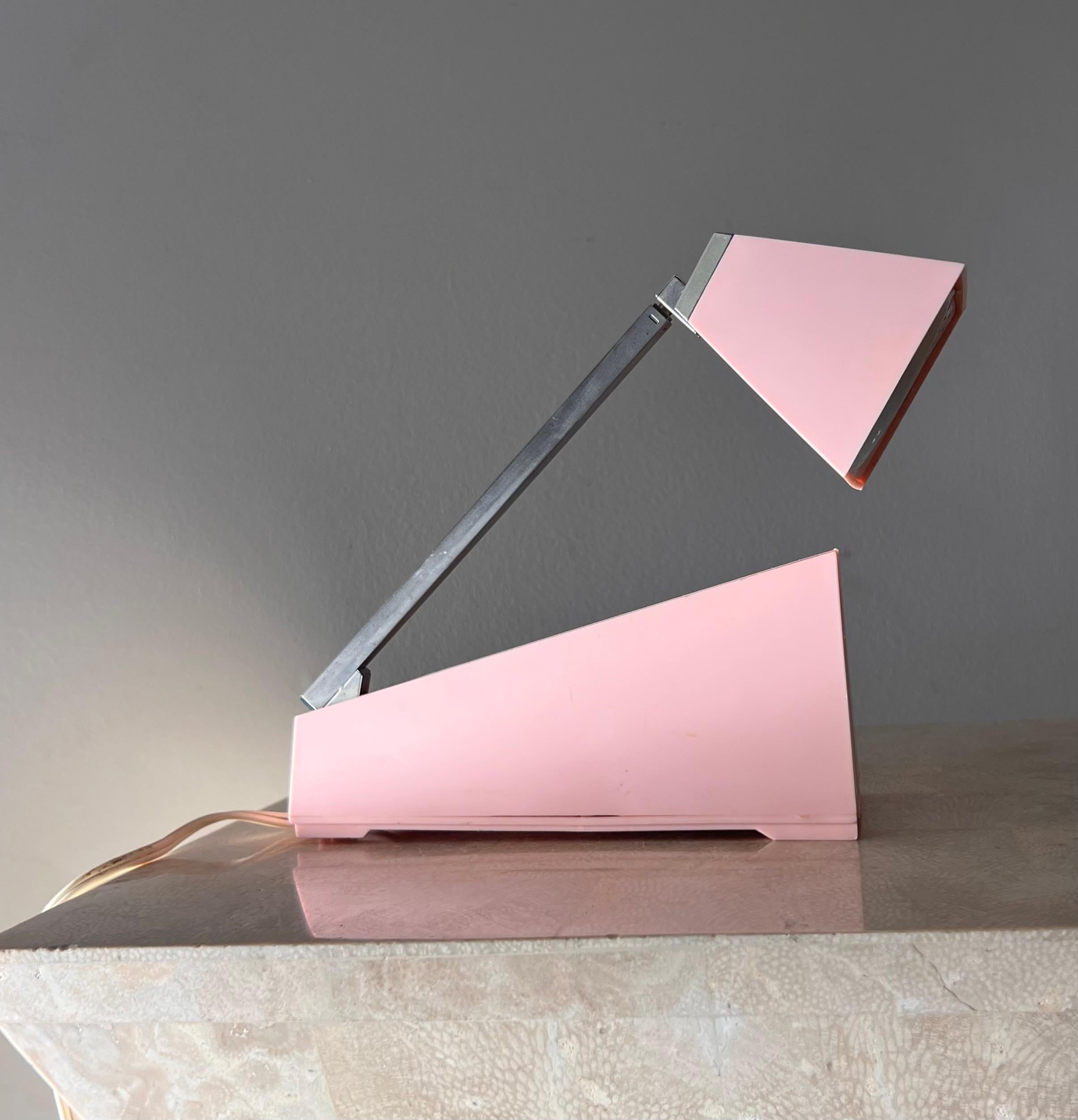 Vintage chrome and pink “Lampette” task lamp by Koch, 1964 8