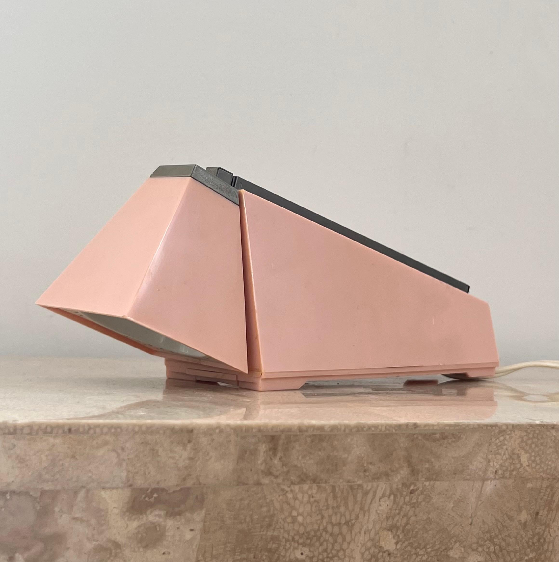 Mid-Century Modern Vintage chrome and pink “Lampette” task lamp by Koch, 1964