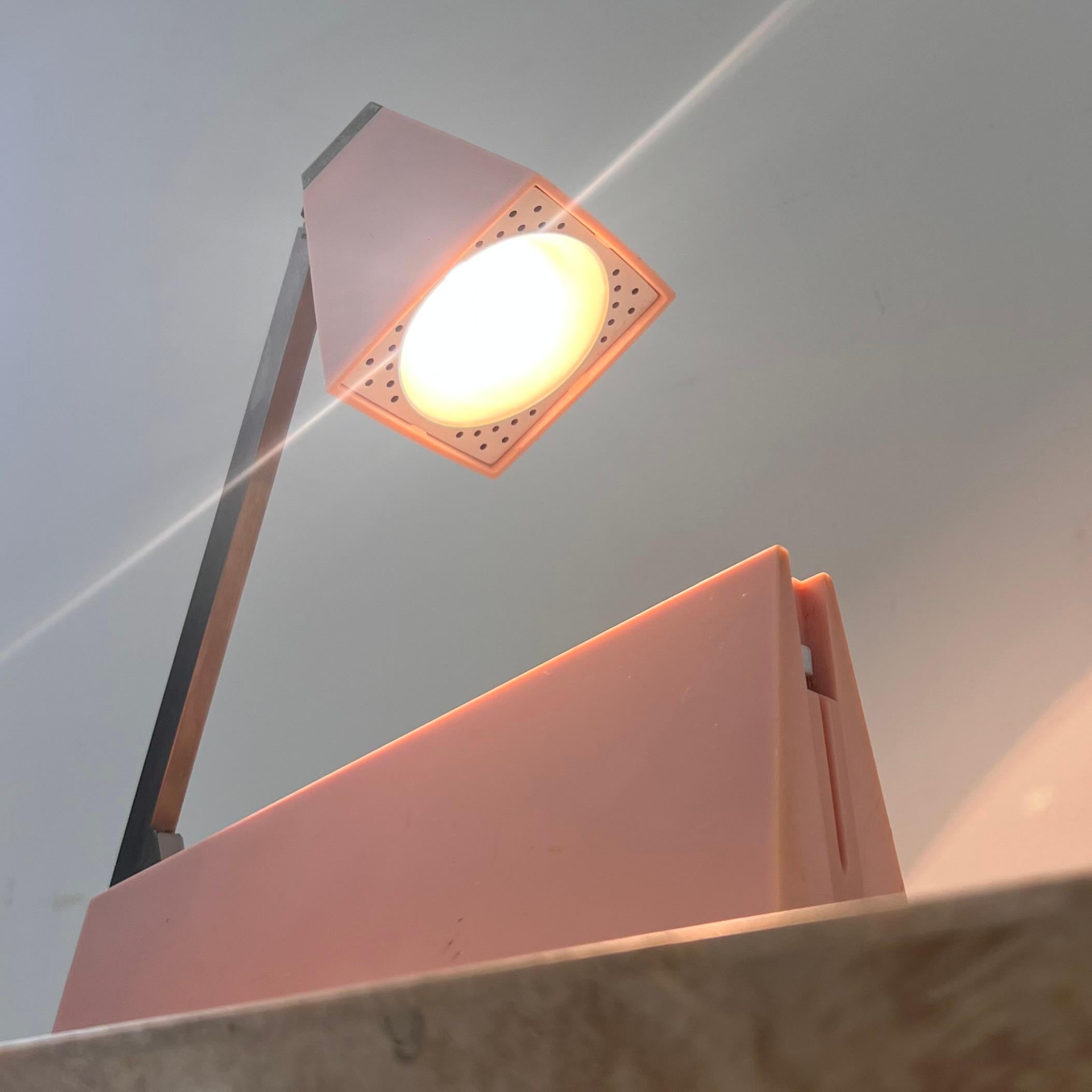 Vintage chrome and pink “Lampette” task lamp by Koch, 1964 In Good Condition In View Park, CA
