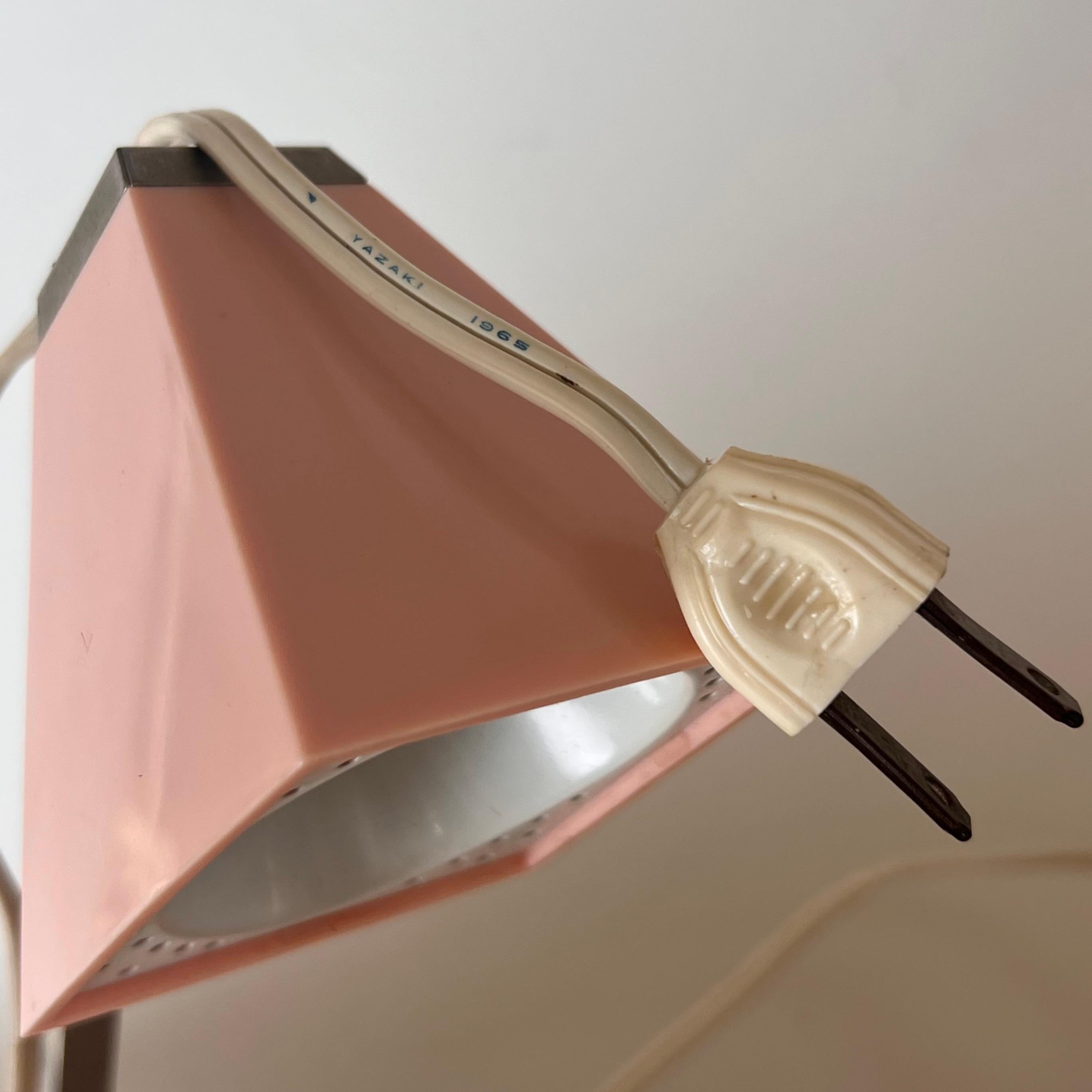 Chrome Vintage chrome and pink “Lampette” task lamp by Koch, 1964 For Sale