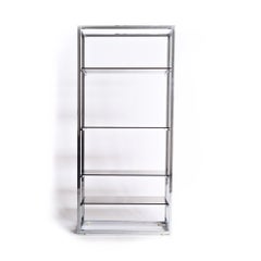 Vintage Chrome and Smoked Glass Bookcase, 1970s