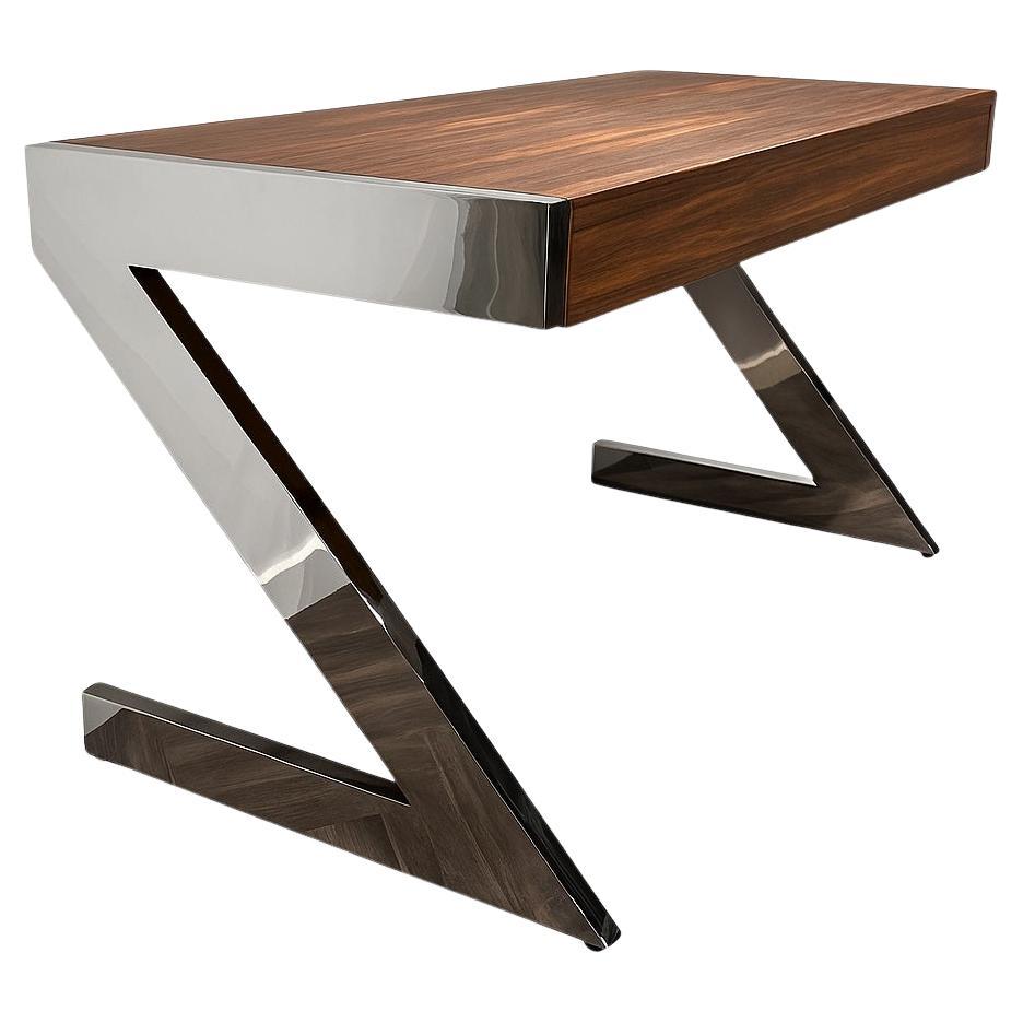 Vintage Chrome and Walnut Desk