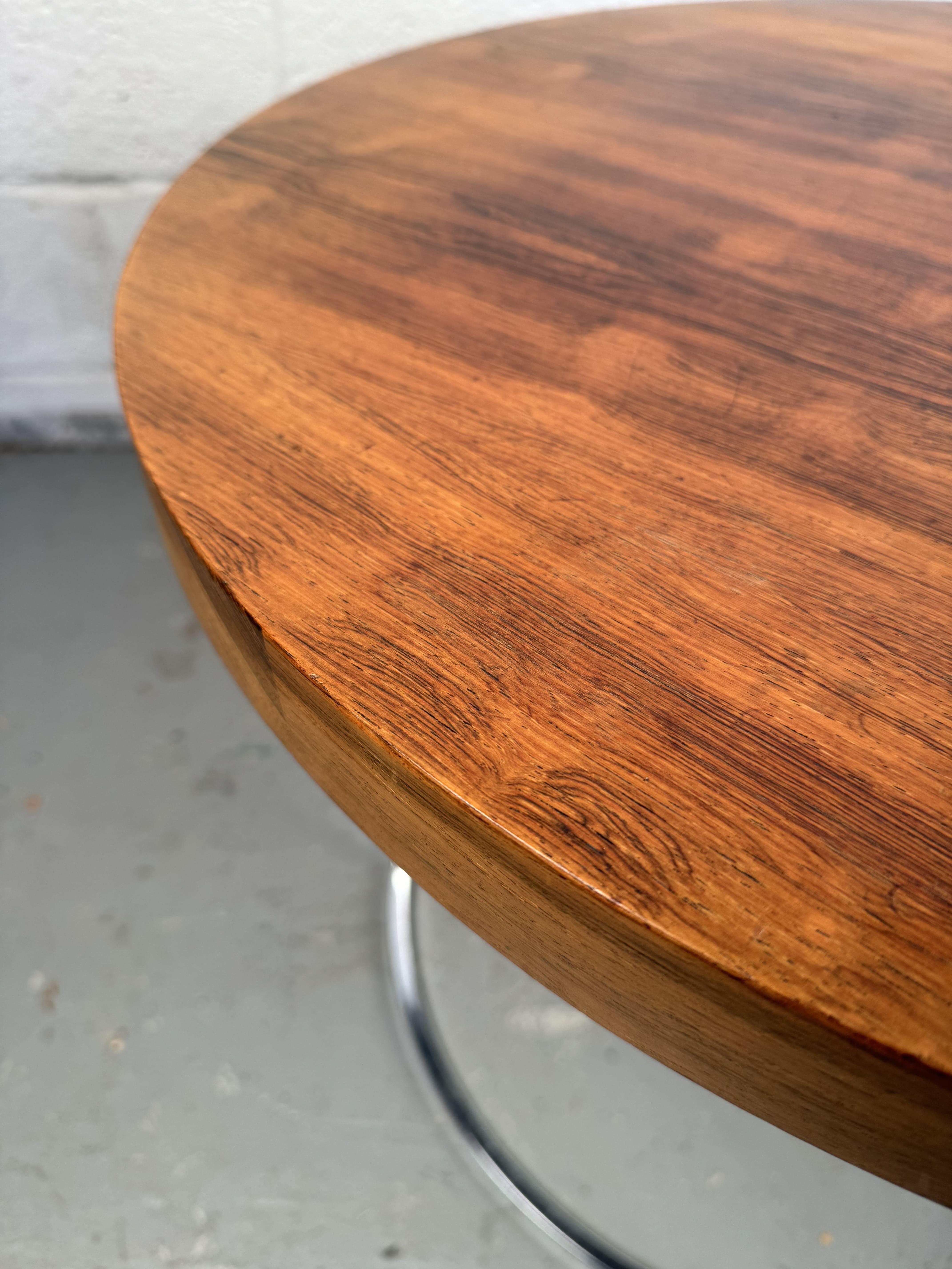 Vintage Chrom und Wood Beistelltisch im Angebot 6