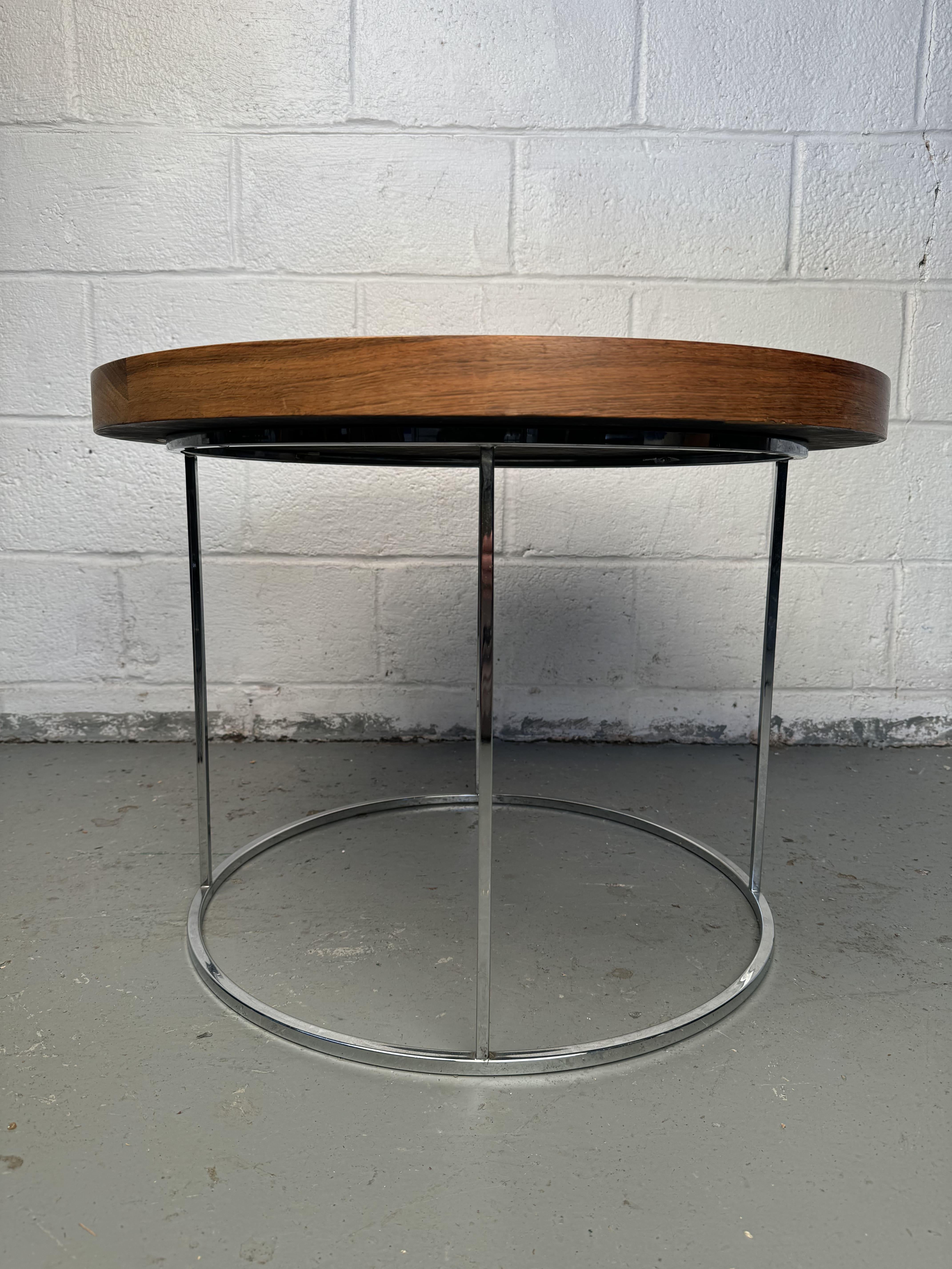 Vintage Chrom und Wood Beistelltisch (Moderne der Mitte des Jahrhunderts) im Angebot