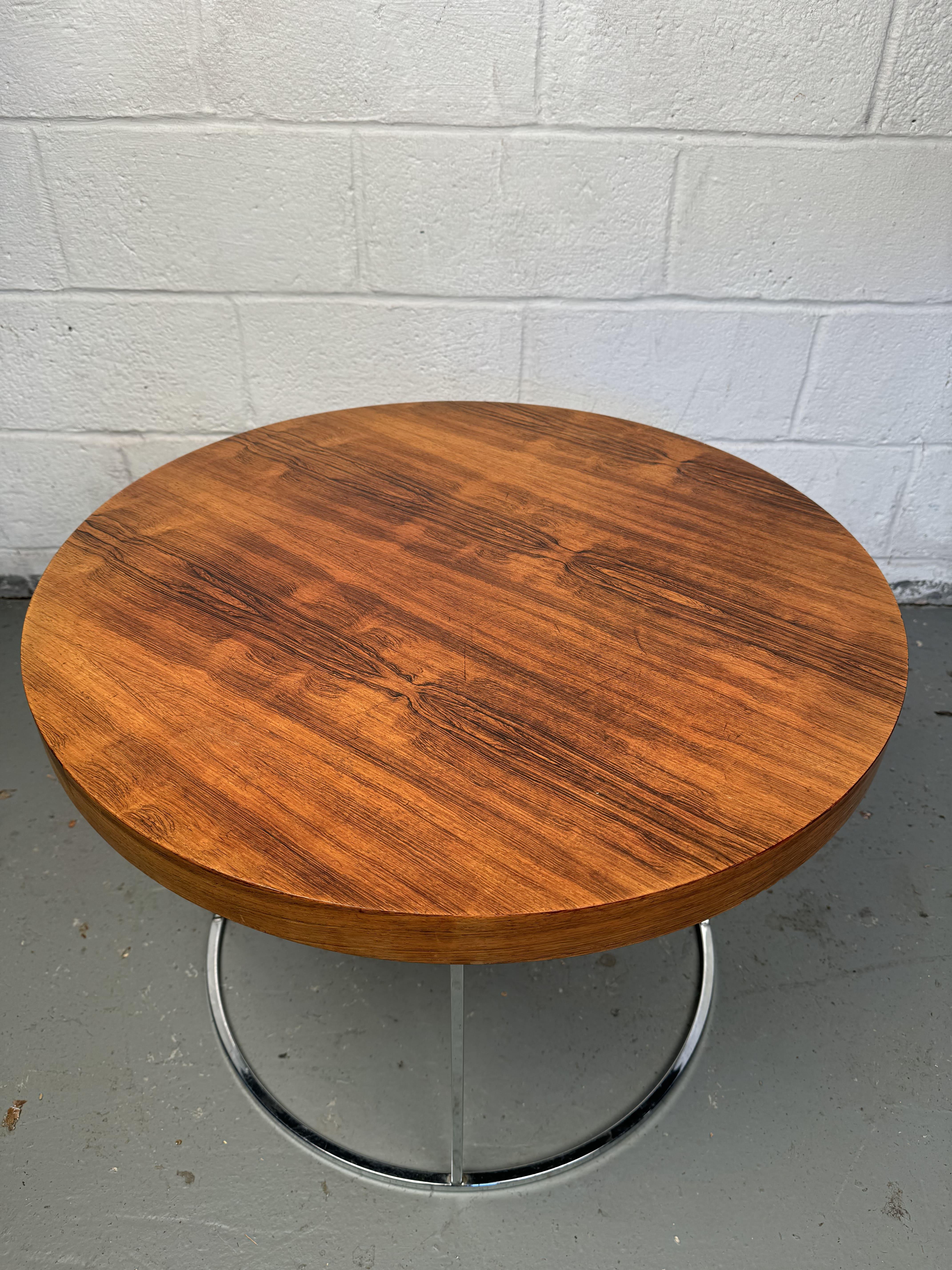 Vintage Chrom und Wood Beistelltisch (20. Jahrhundert) im Angebot