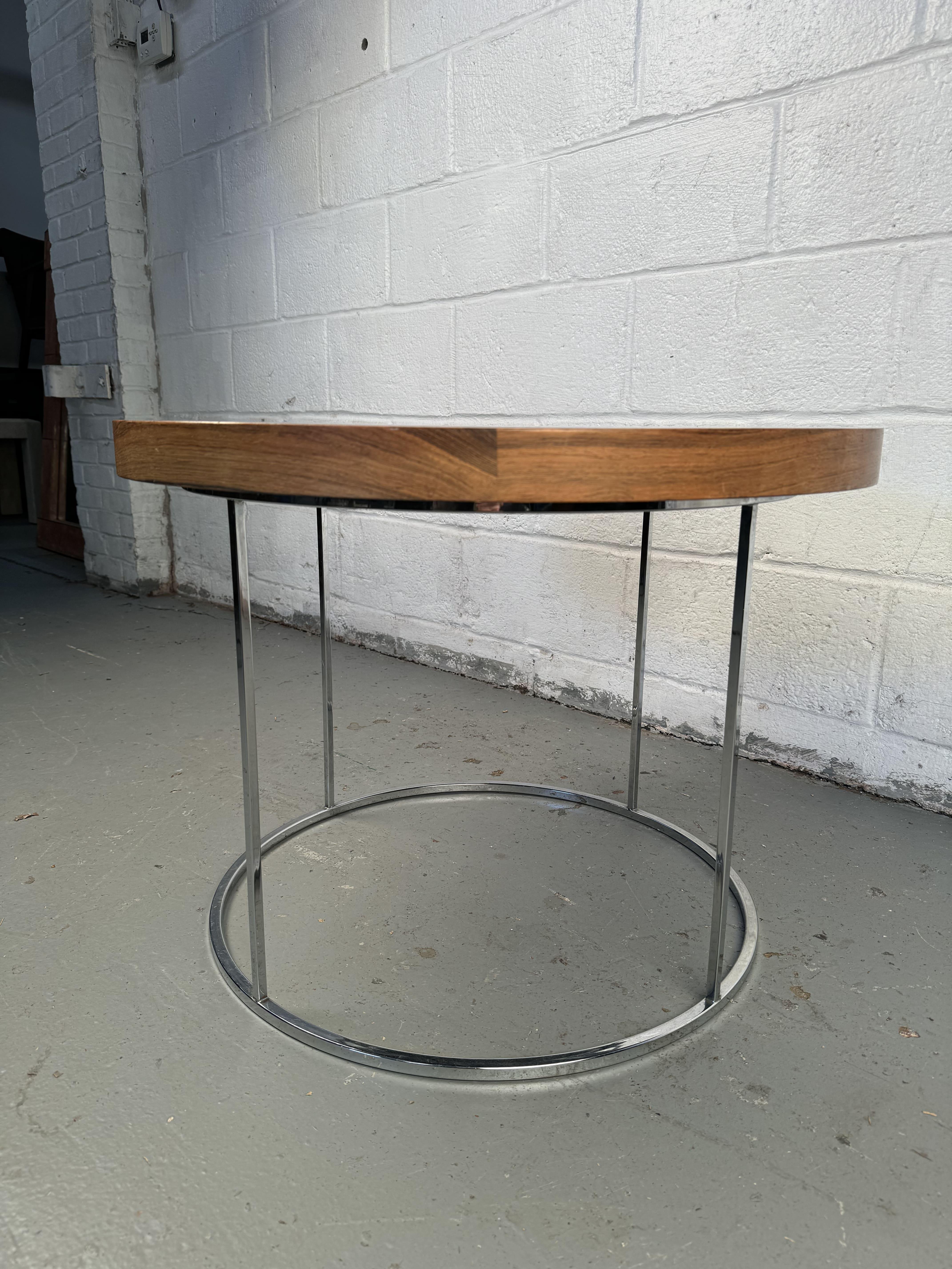 Vintage Chrom und Wood Beistelltisch im Angebot 2