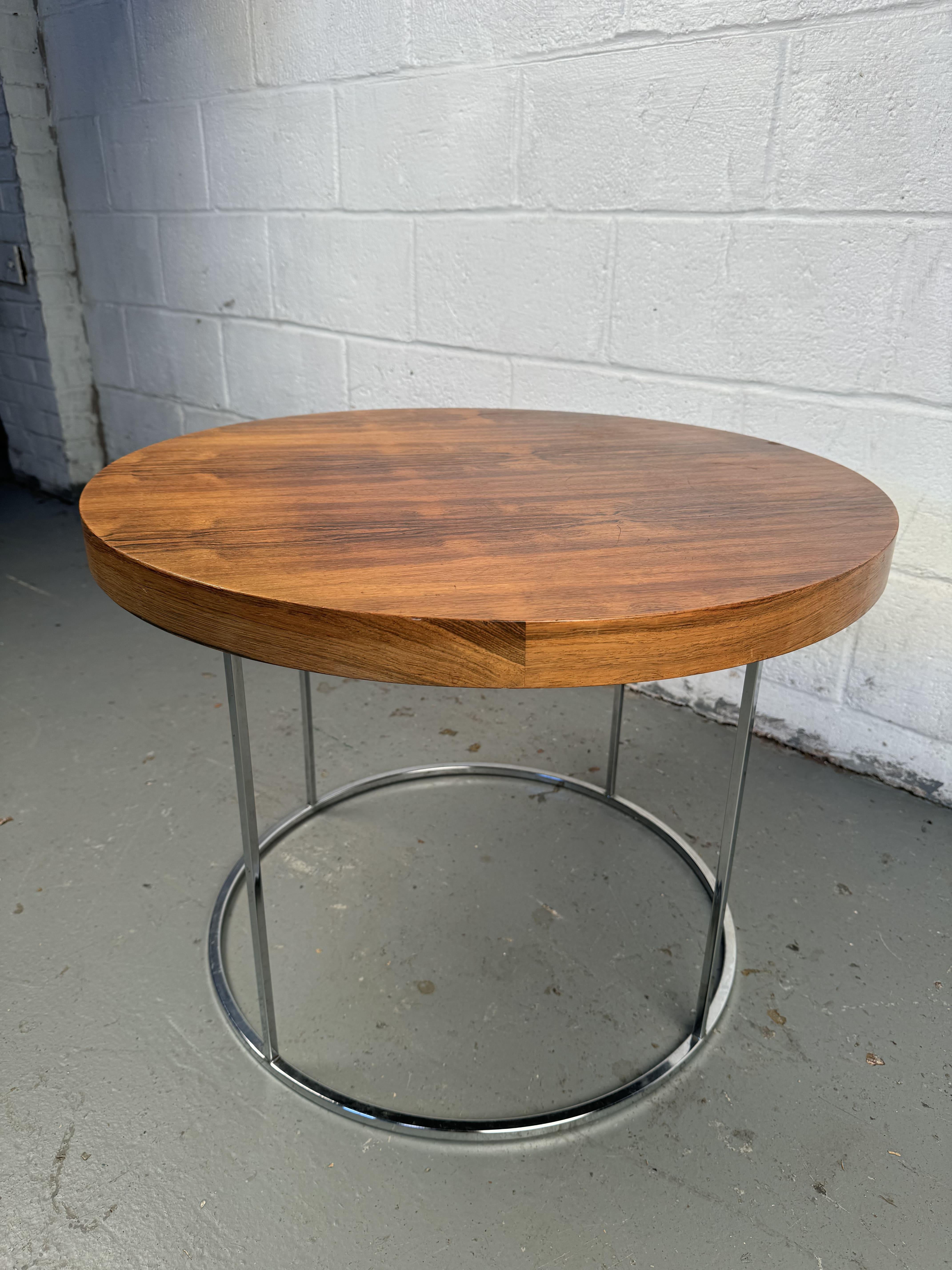 Vintage Chrom und Wood Beistelltisch im Angebot 3