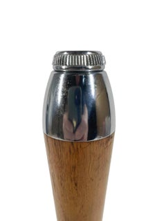 Vintage Chrome and Wood "Town Crier" Bell Form Cocktail Shaker