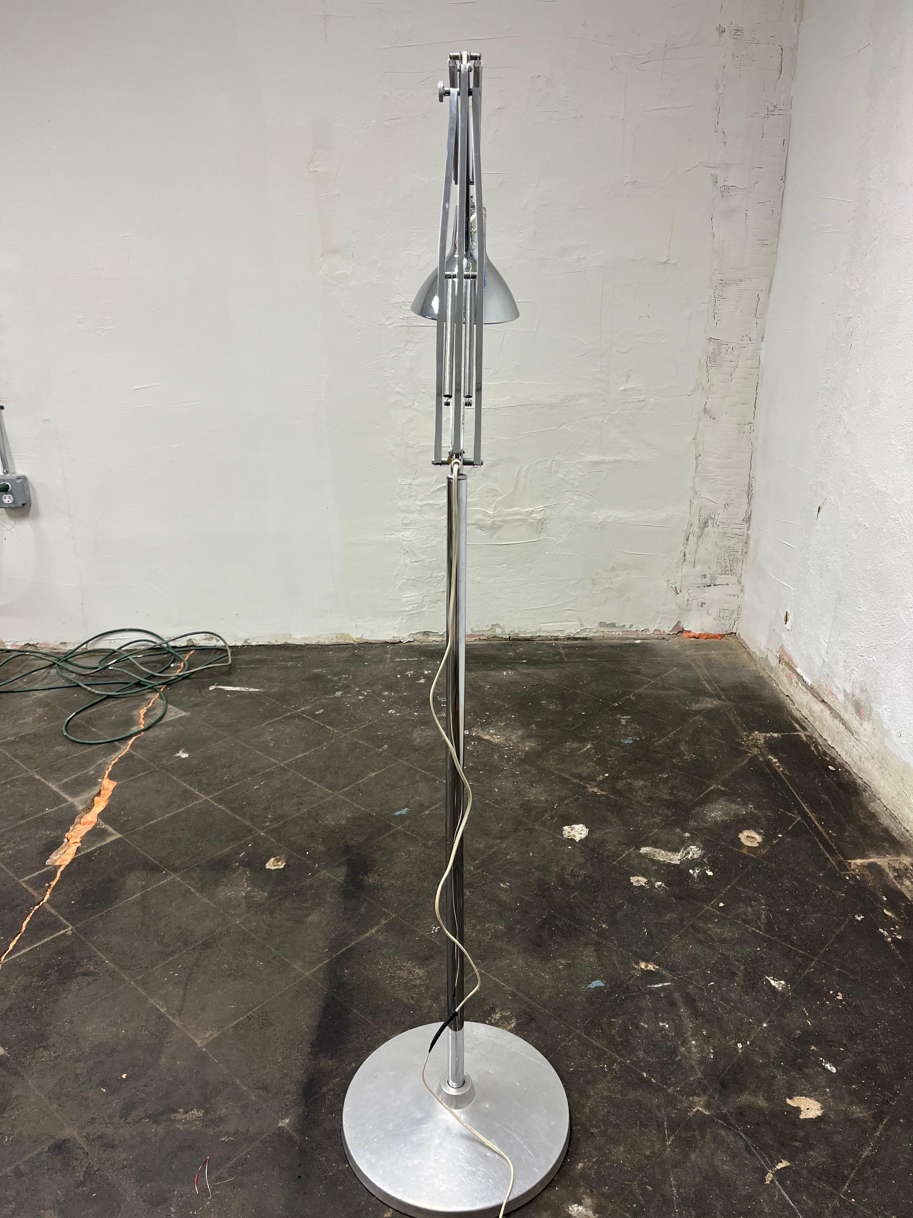 Vintage Chrome Anglepoise Floor by Jacobsen for Luxo For Sale 1
