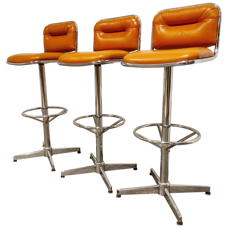 Vintage Chrome Bar Stools, 1970s, Set of 3 at 1stDibs 1970s bar