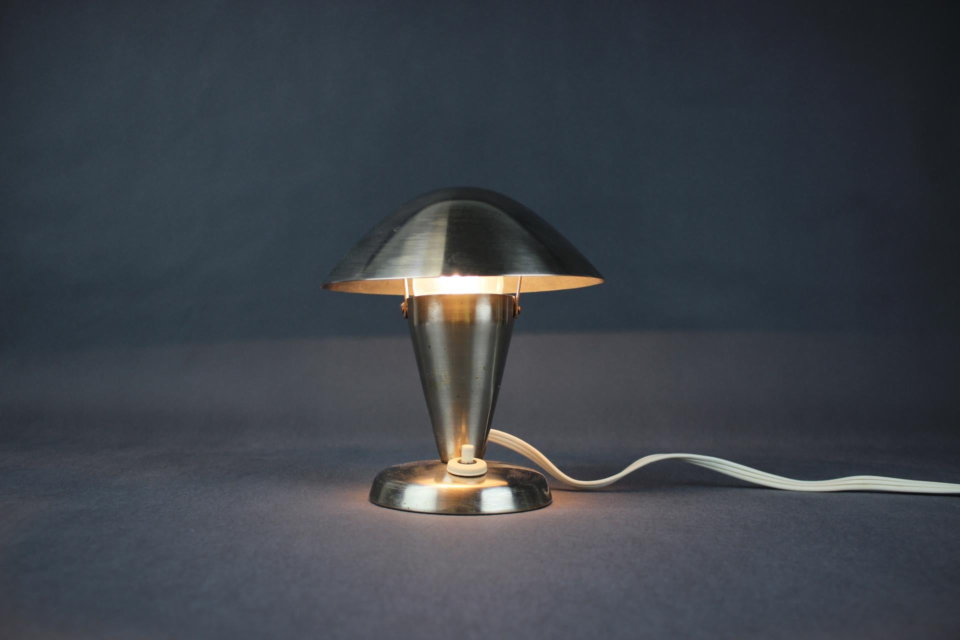 Vintage Chrome Bauhaus Table Lamp by Josef Hurka, Czechoslovakia, 1930s For Sale 7
