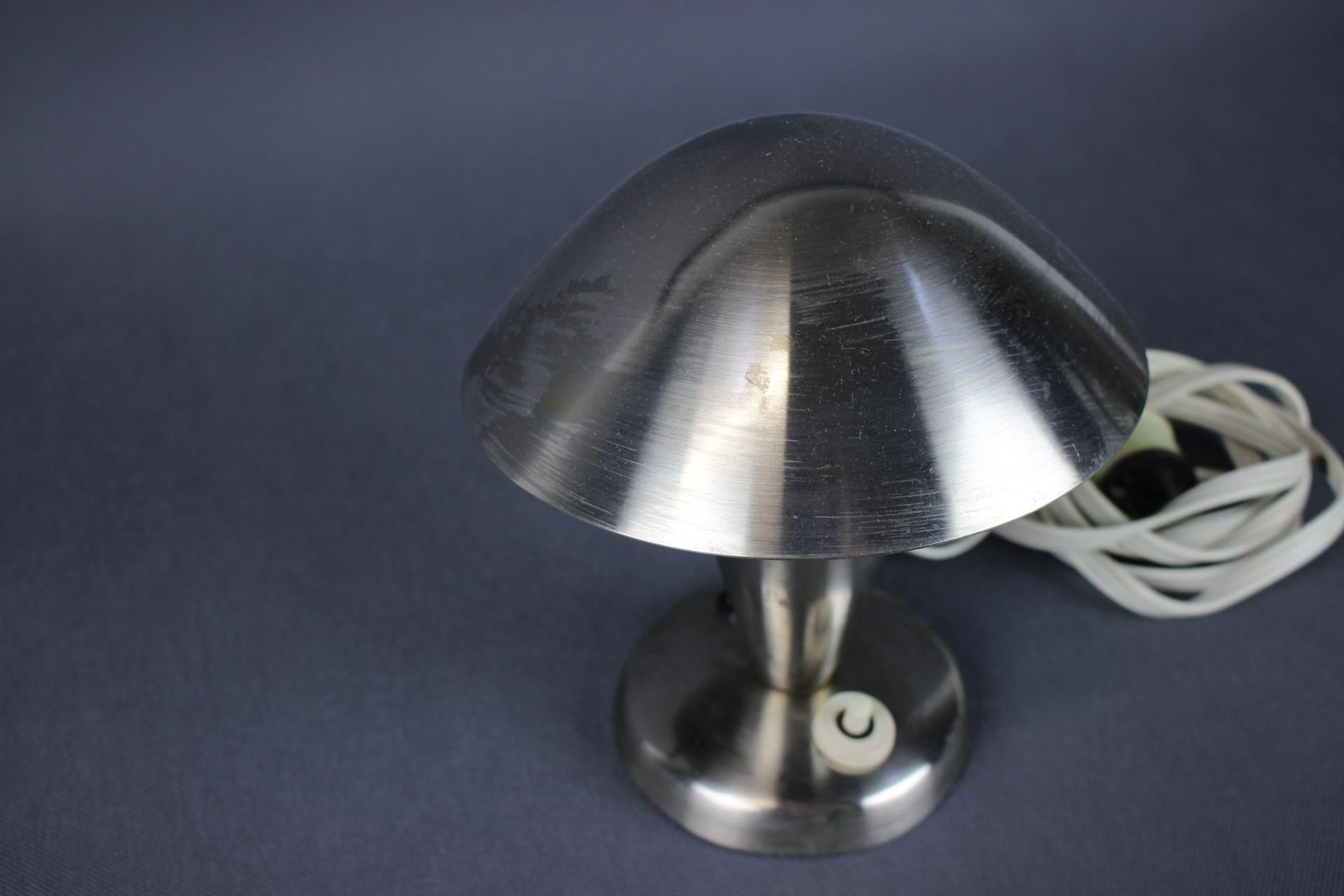 Art Deco Vintage Chrome Bauhaus Table Lamp by Josef Hurka, Czechoslovakia, 1930s For Sale