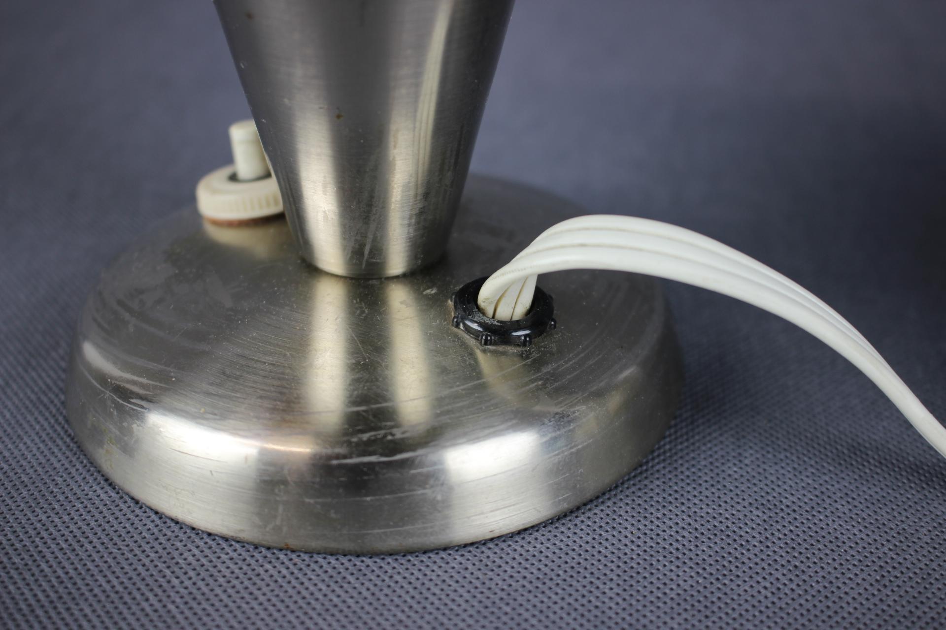Vintage Chrome Bauhaus Table Lamp by Josef Hurka, Czechoslovakia, 1930s For Sale 3