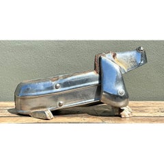 Vintage Chrome Bumper Abstract Dachshund Sculpture
