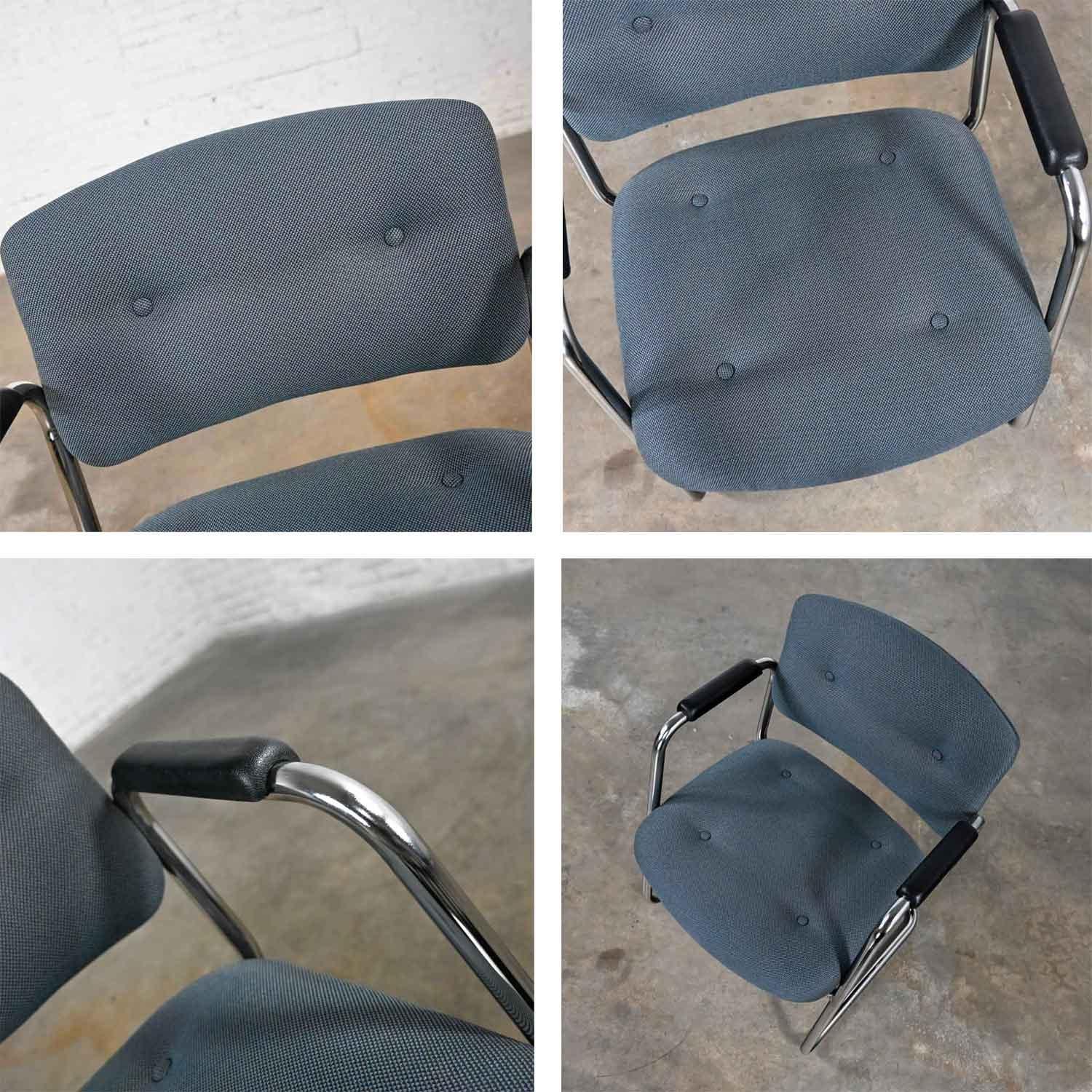 Chaises en porte-à-faux chromées vintage United Chair Co Style Steelcase vendues séparément en vente 6