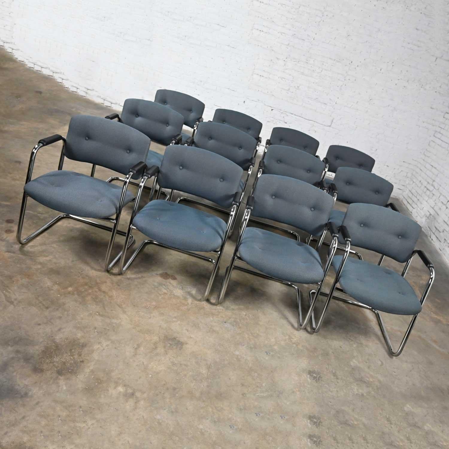 20th Century Vintage Chrome Cantilever Chairs United Chair Co Style Steelcase Sold Separately For Sale
