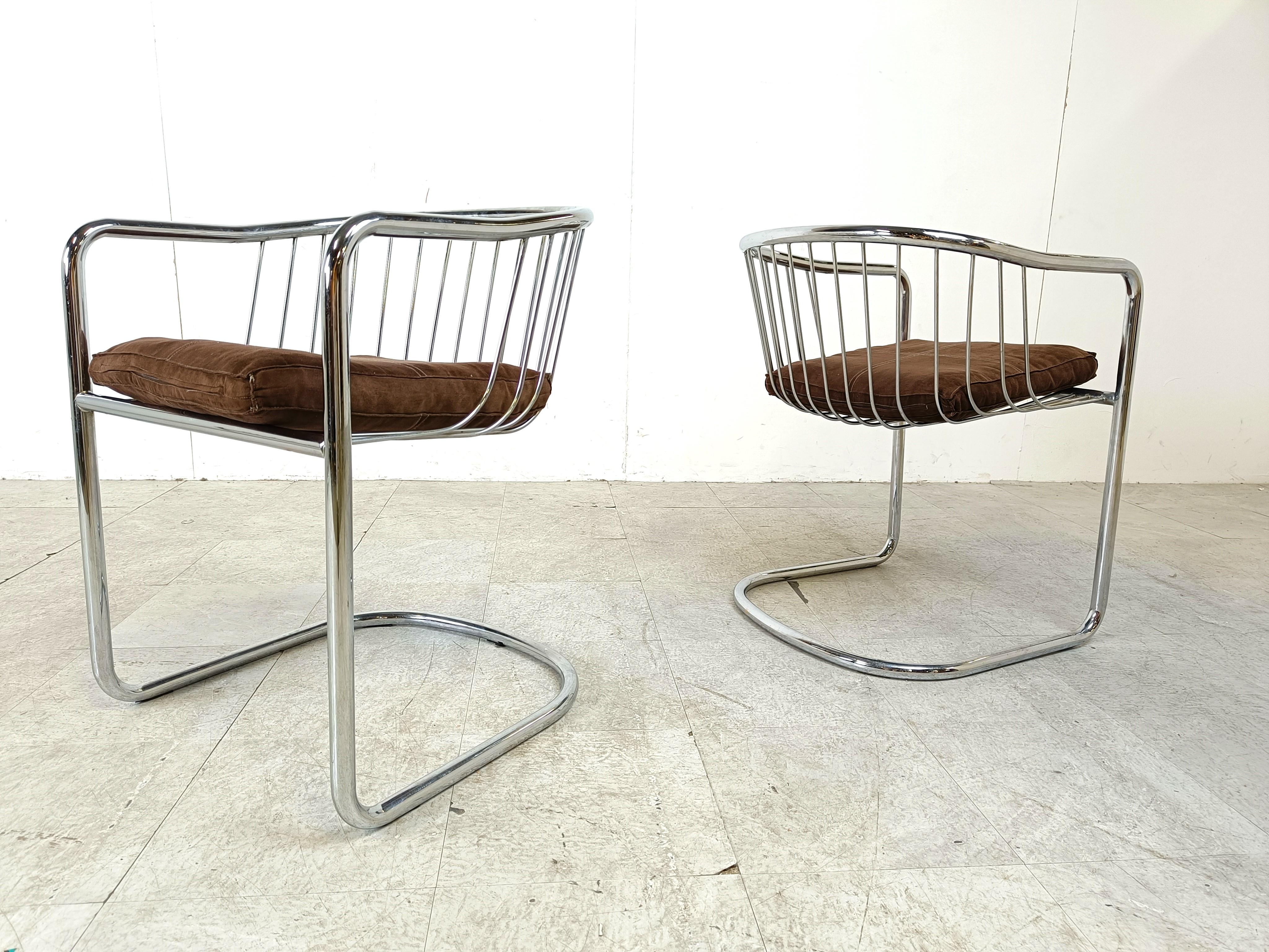 Chrome Vintage chrome cantilever dining chairs, 1970s