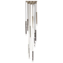 Vintage Chrome Cascading Chandelier, 1970s
