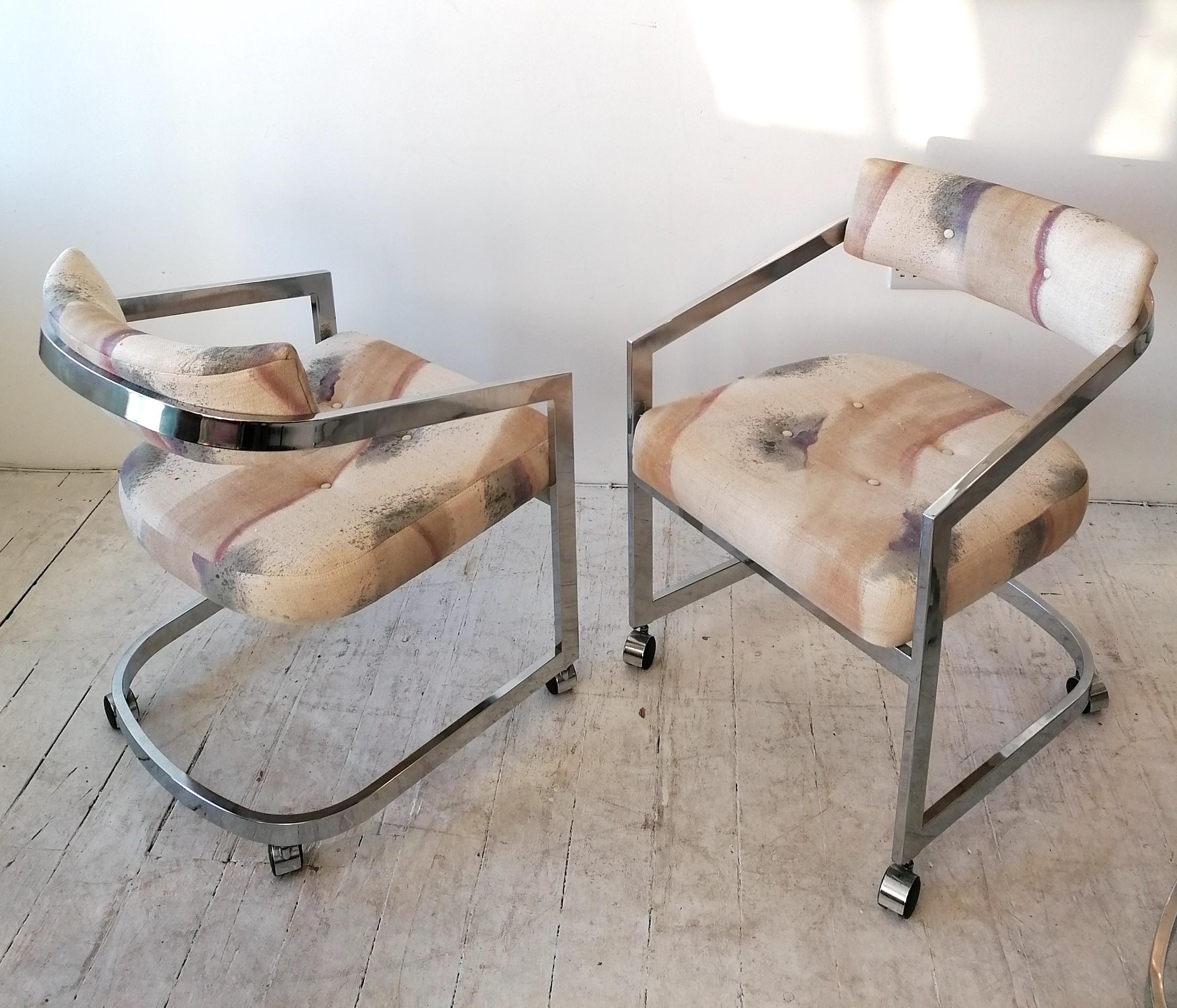 American Vintage Chrome Chairs by Milo Baughman for Design Institute of America 'DIA' For Sale