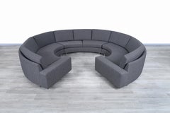 Vintage Chrome Circular Sectional Sofa in the Style of Milo Baughman