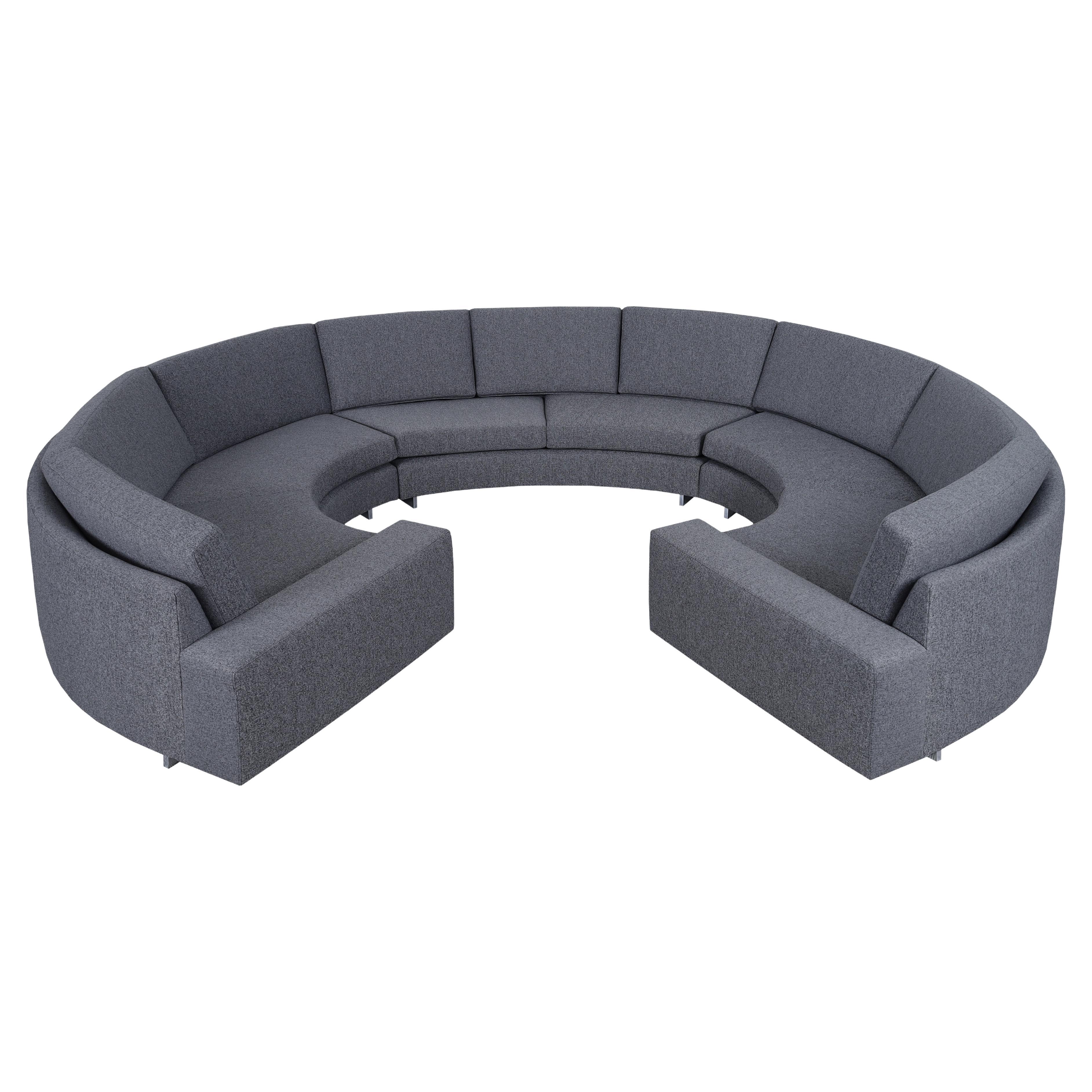 Vintage Chrome Circular Sectional Sofa in the style of Milo Baughman