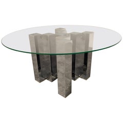 Vintage Chrome Cityscape Coffee Table, 1970s