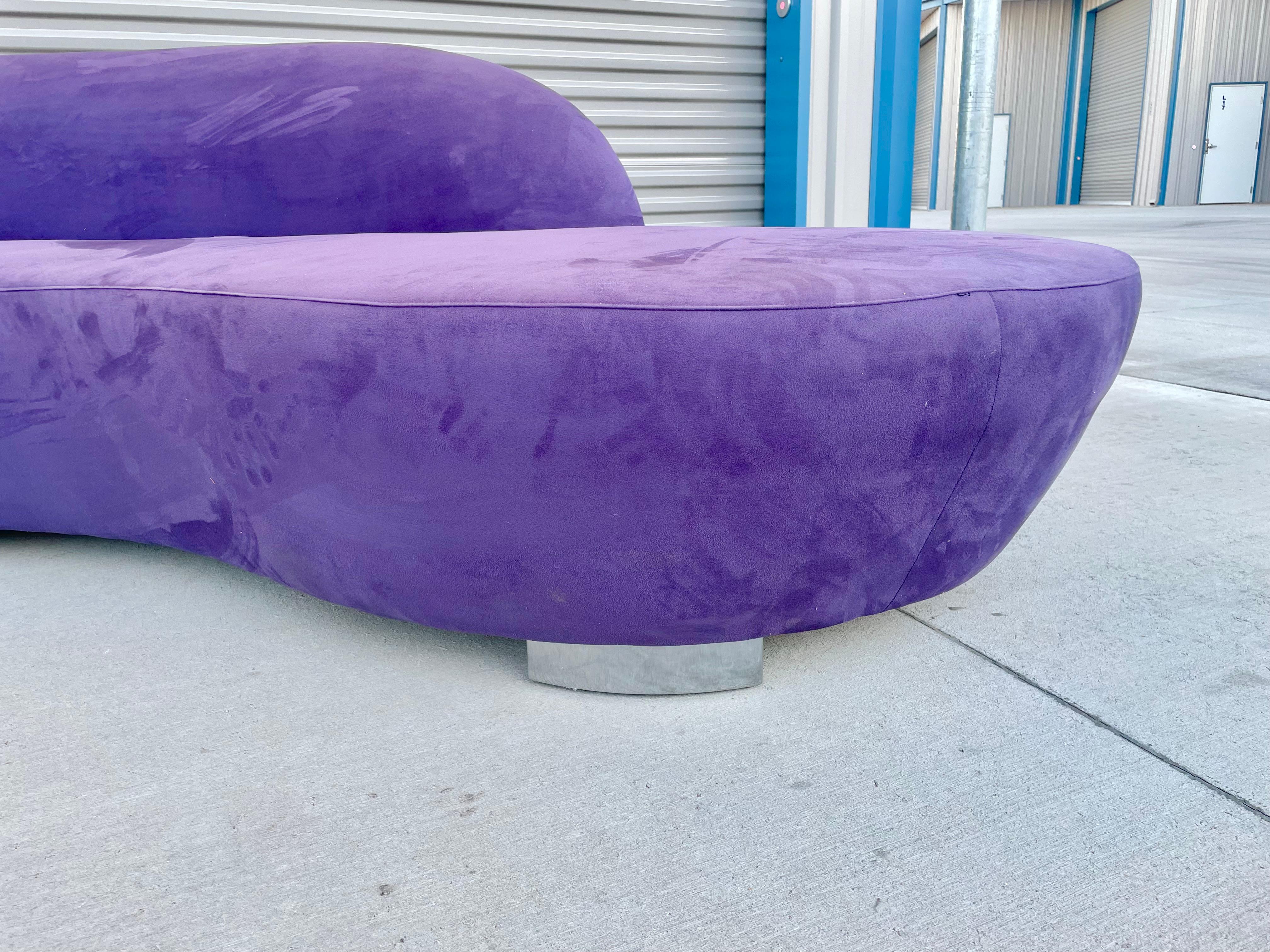 Suede Vintage Chrome Cloud Sofa by Weiman