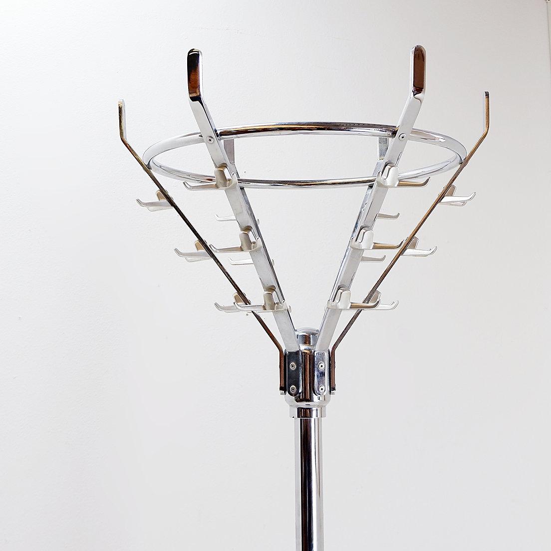 Vintage Chrome Kleiderständer mit Umbrella Rack im Angebot 8