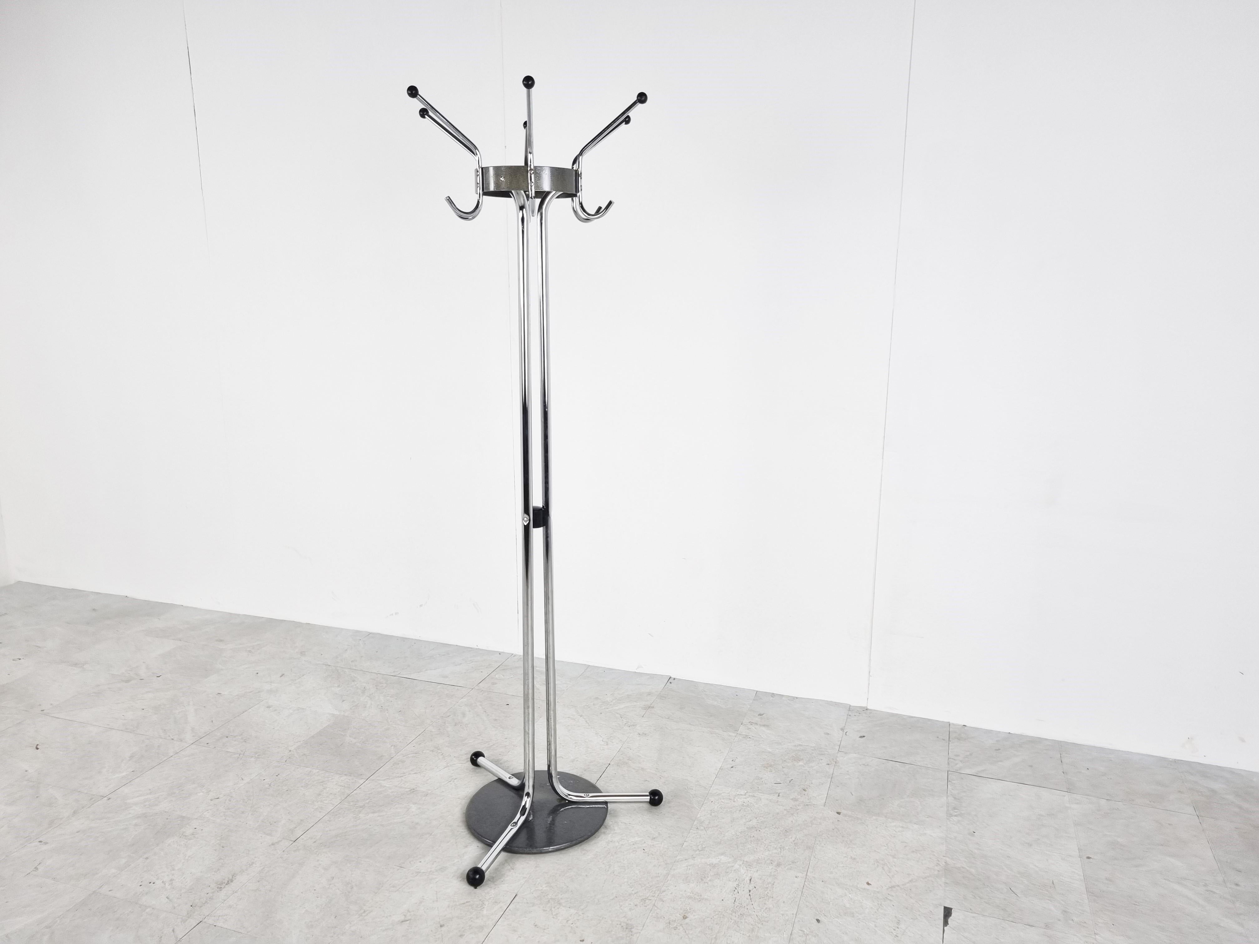 Vintage Chrome Coat Stands by Willy Van Der Meeren for Tubax, 1970s In Good Condition For Sale In HEVERLEE, BE